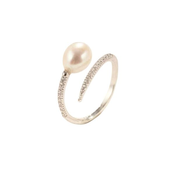 Pearl & Diamond Ring 7 - Picture 2 of 6